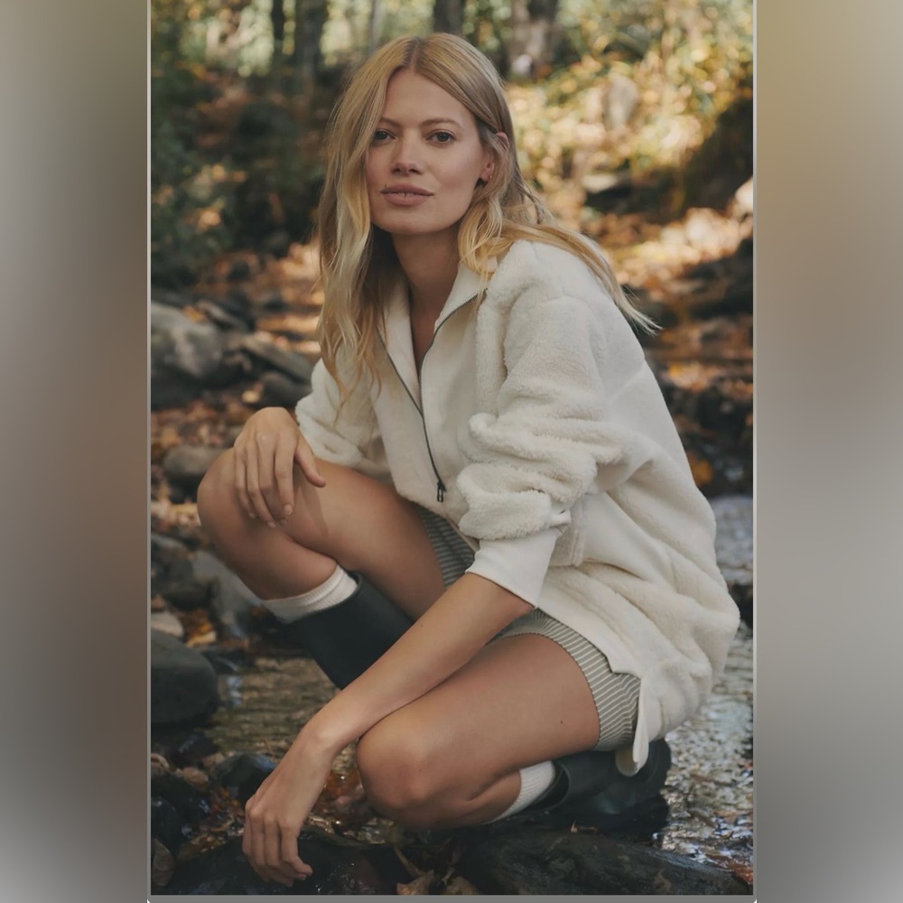 Antropologie X Daily Practice Sherpa Half-Zip Mini Dress, MED NWT - Picture 5 of 5